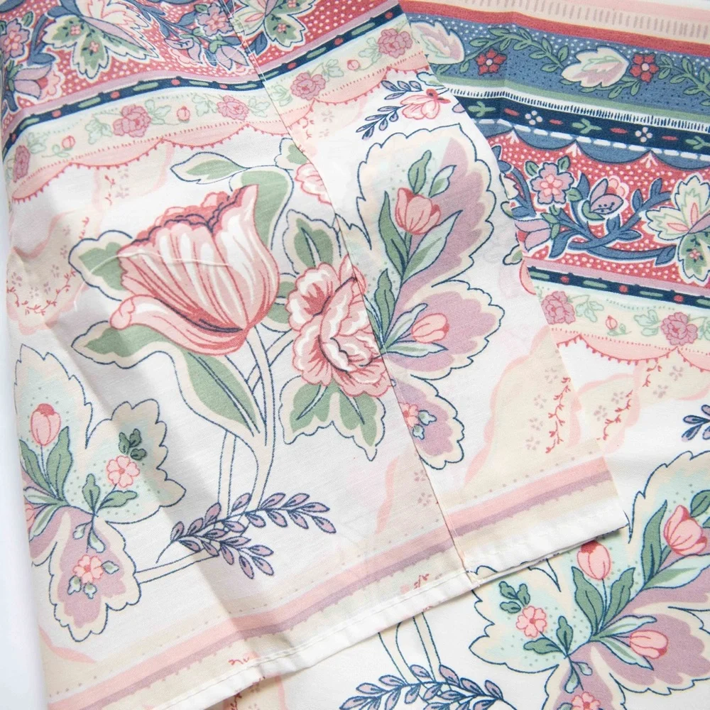Set of 2 Vintage Floral Cottagecore Farmhouse Curtain Panels